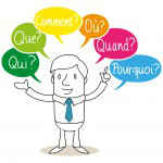 personnage se demandant qui, que quoi, comment, ou quand : le business plan permet de répondre aux questions