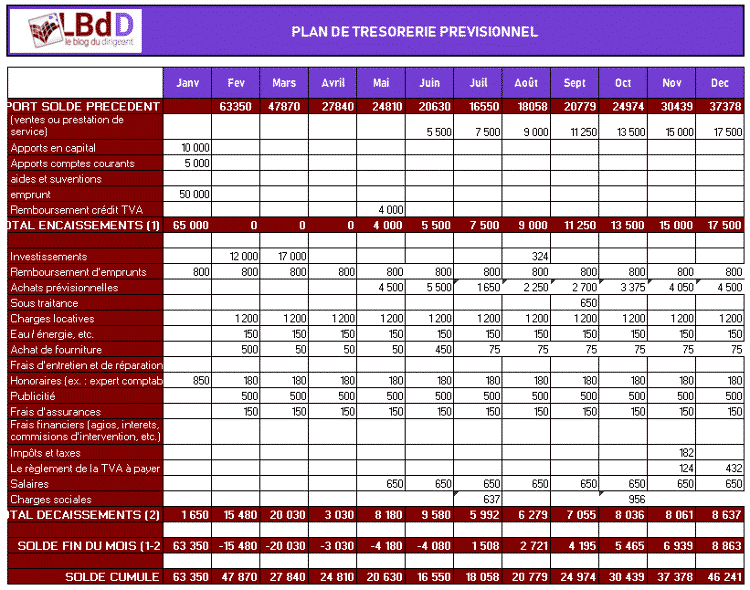 exemple tableau plan tresorerie previsionnel 1