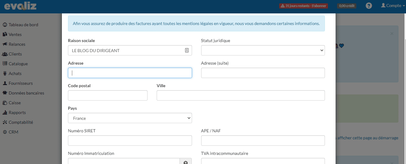 avis et est sur Evoliz logiciel de facturation et de gestion