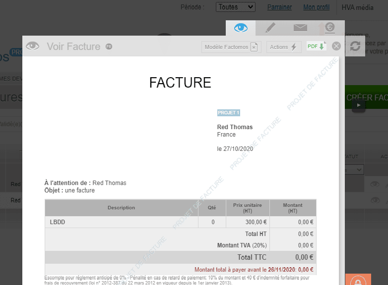 avis, test et fonctionnalités logiciel de facturation Factomos