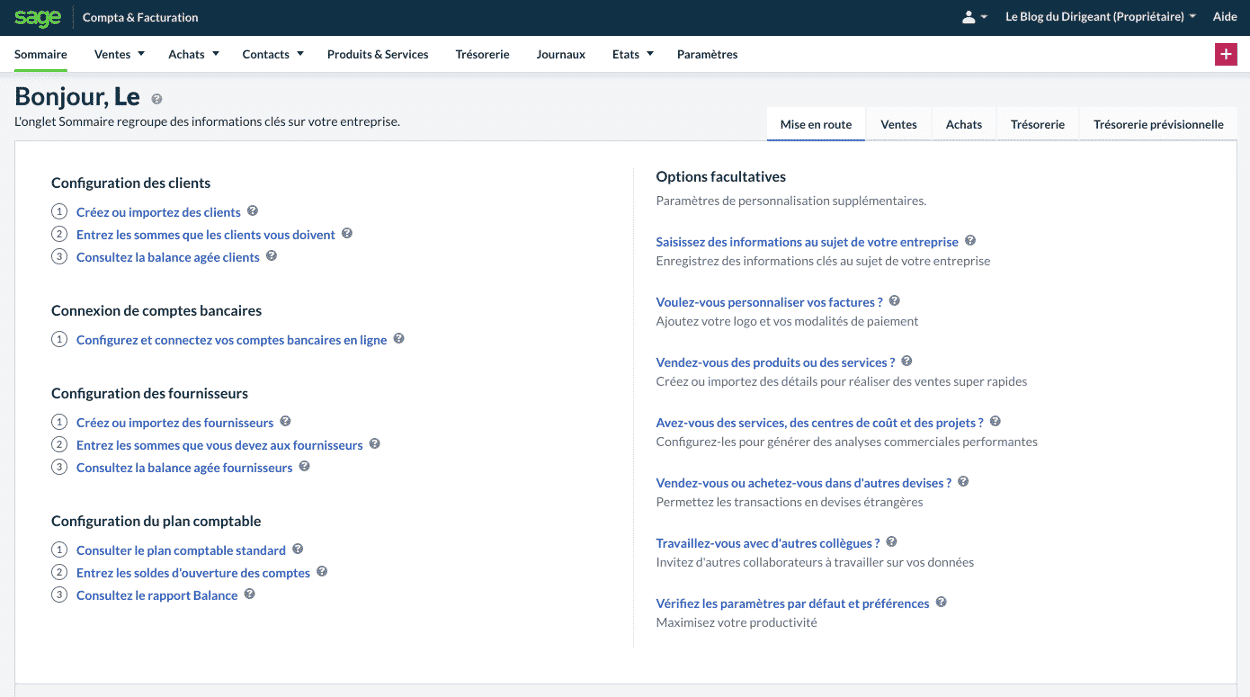 page sage business logiciel comptabilité configuration logiciel compta sage