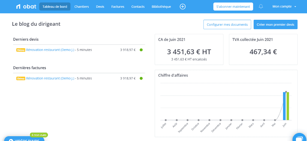Test et avis du logiciel de facturation OBAT