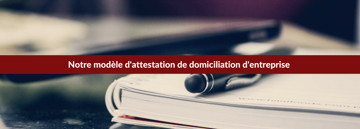 modèle attestation de domiciliation d'entreprise