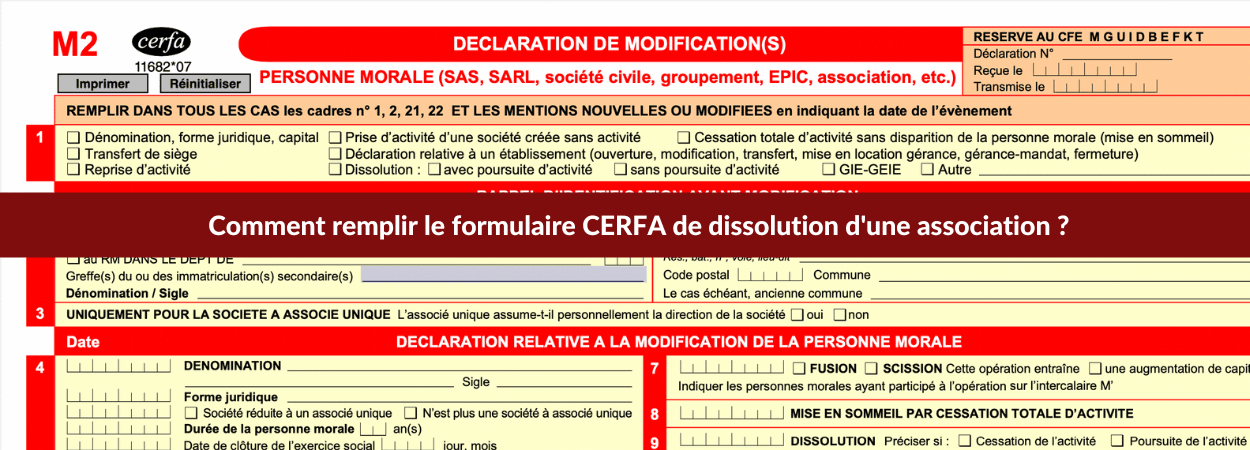 le formulaire CERFA de dissolution d'une association