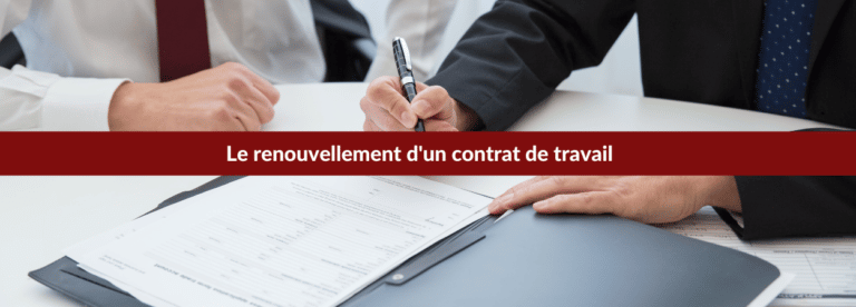 renouvellement contrat de travail