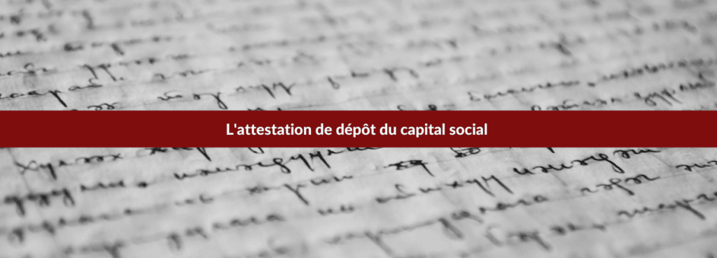 attestation de dépot