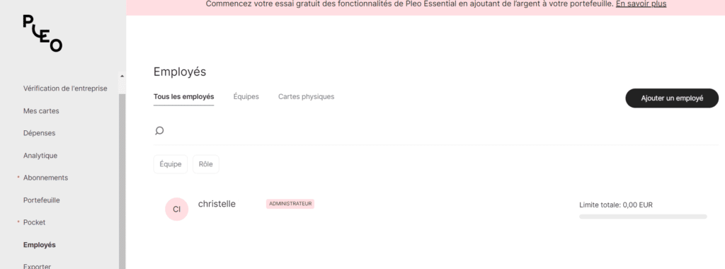 Reporting logiciel Pleo pour la gestion des notes de frais des salariés