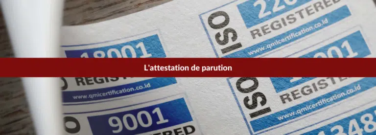 l'attestation de parution