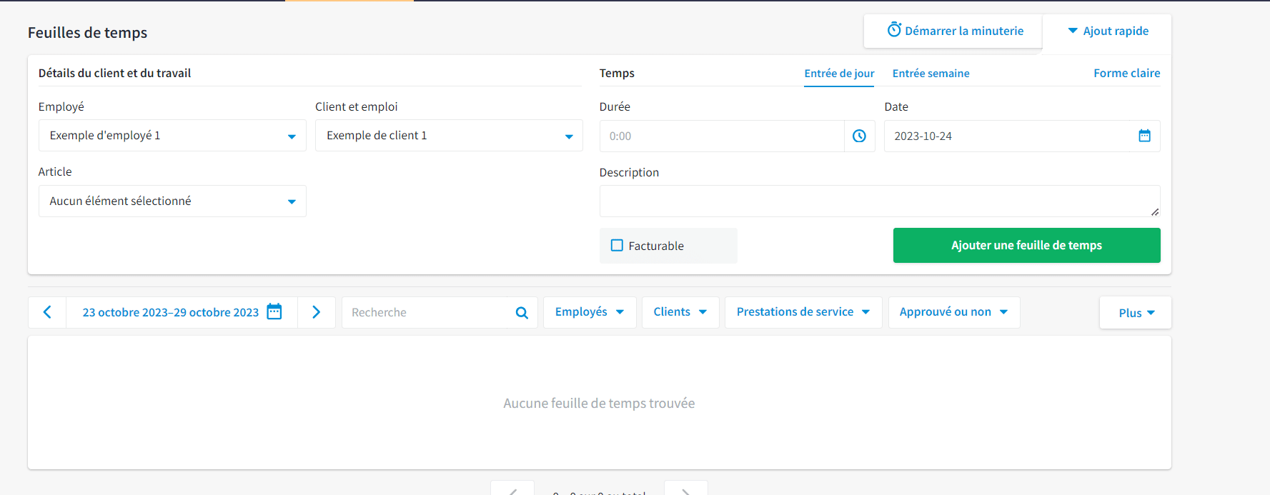 Remplir une feuille de temps avec le logiciel Minute 7 sur Le blog du dirigeant