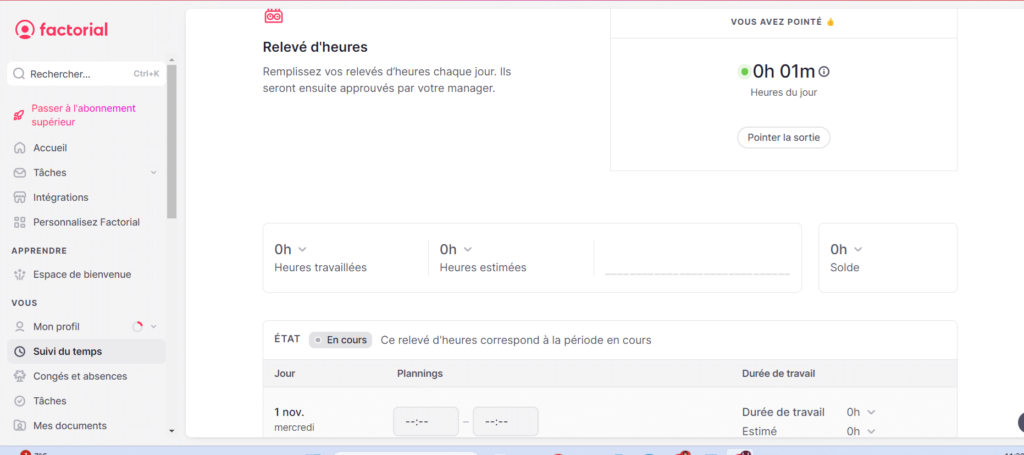 le suivi du temps de travail avec le logiciel en ligne Factorial sur Le Blog du dirigeant
