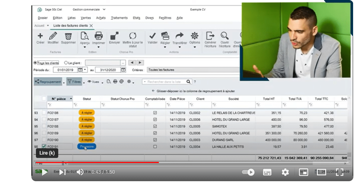 Le suivi des encours avec le logiciel comptable Sage 50 Compta sur Le Blog du dirigeant