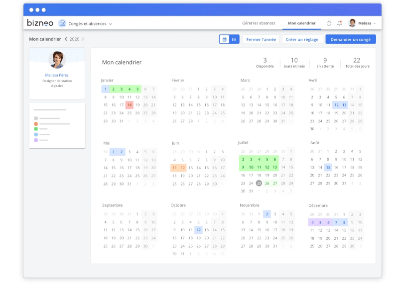la gestion des congés et absences avec Bizneo sur Le Blog du Dirigeant