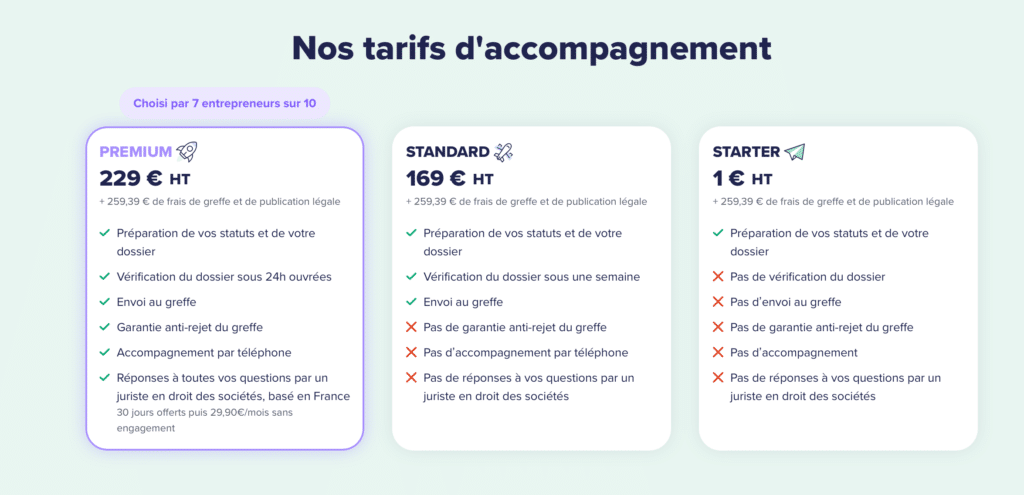 avis clients legalstart Différentes offres Legalstart
