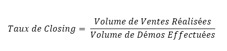 comment calculer le taux de closing