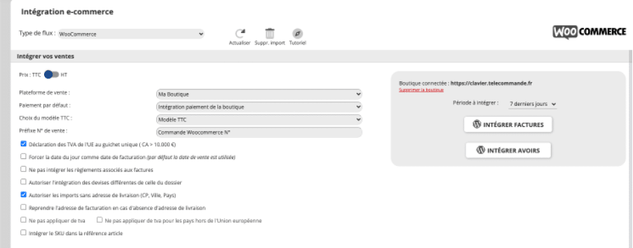 intégration des données de paiement e-commerce