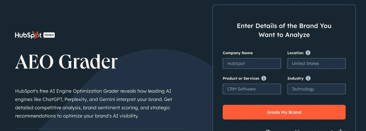 Hubspot AEO grader