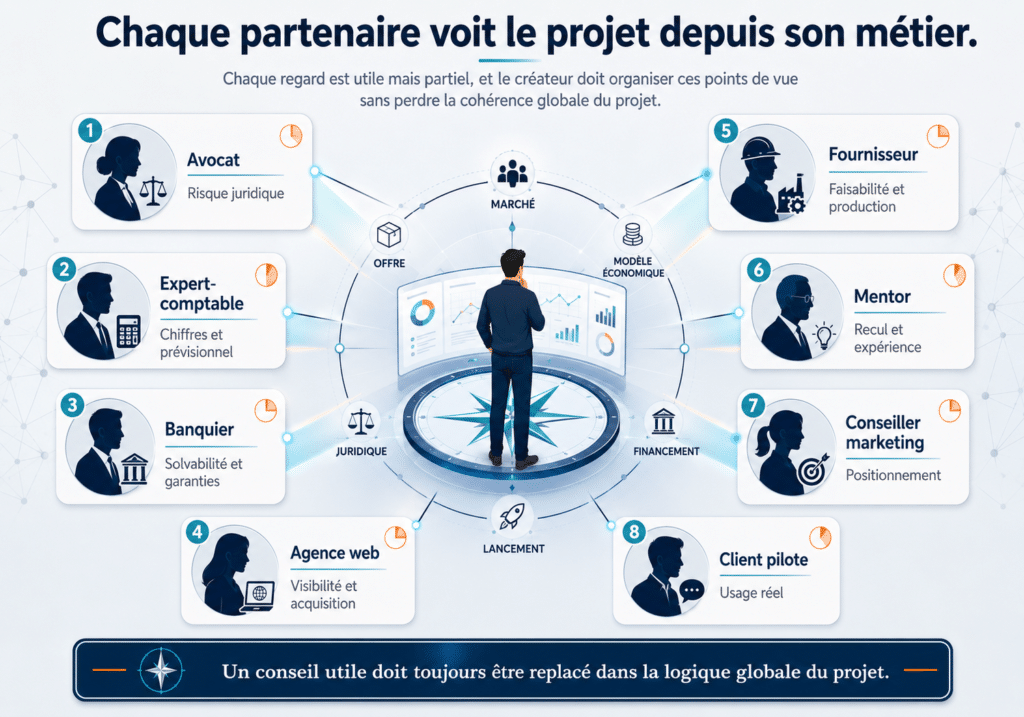 Le partenaire voit le projet selon son m&eacute;tier, son exp&eacute;rience et son expertise