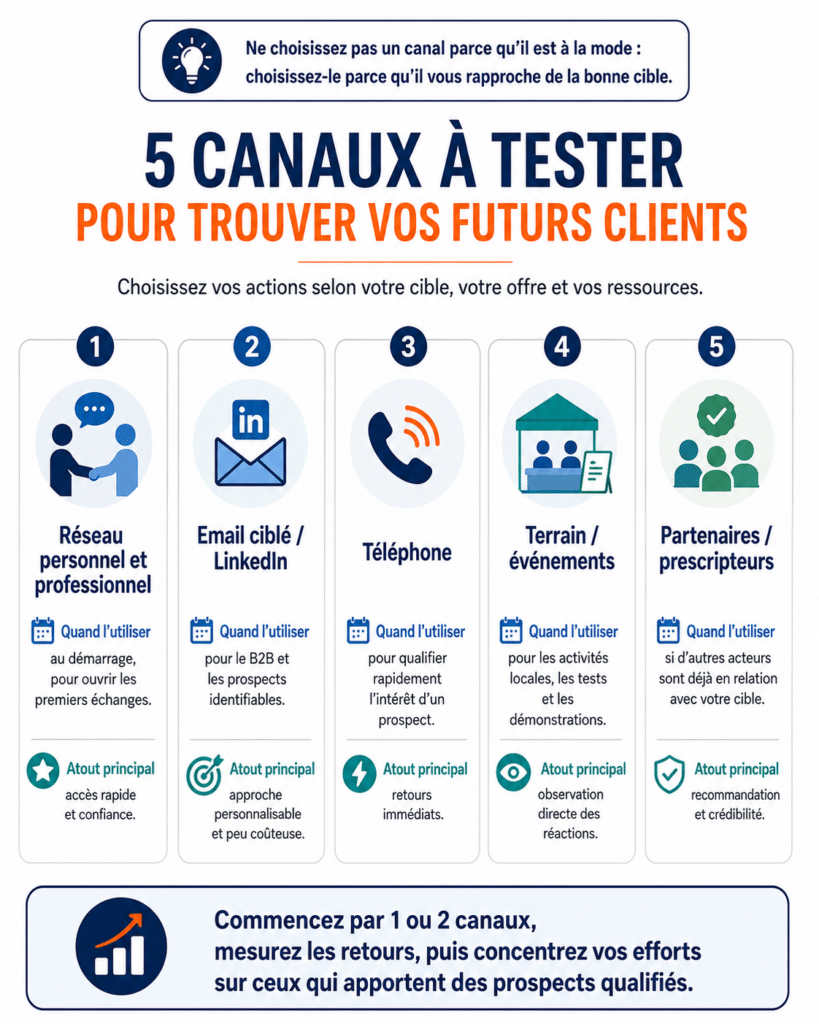 Cinq canaux de prospection &agrave; tester pour trouver ses futurs clients
