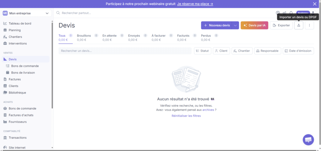 Interface logiciel Costructor